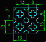 (ファイル名要変更)丸十字穴パンチングっぽい模様のハッチングパターン(AutoCAD用)