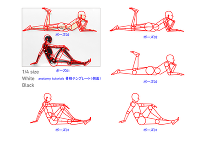 anatomy tutorialsの骨格テンプレート(側面)と人物モデル化のポーズ比較 JWW