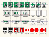 防災照明(誘導灯他) カラー版 DXF